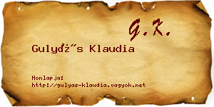 Gulyás Klaudia névjegykártya