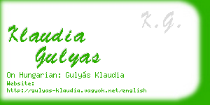 klaudia gulyas business card