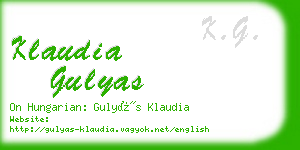 klaudia gulyas business card